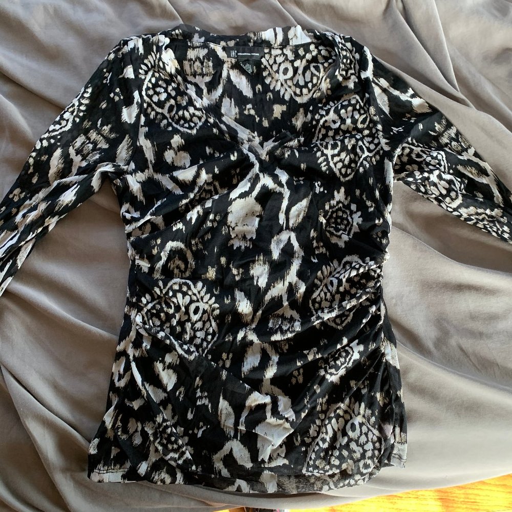 INC top - sheer type material, size Large